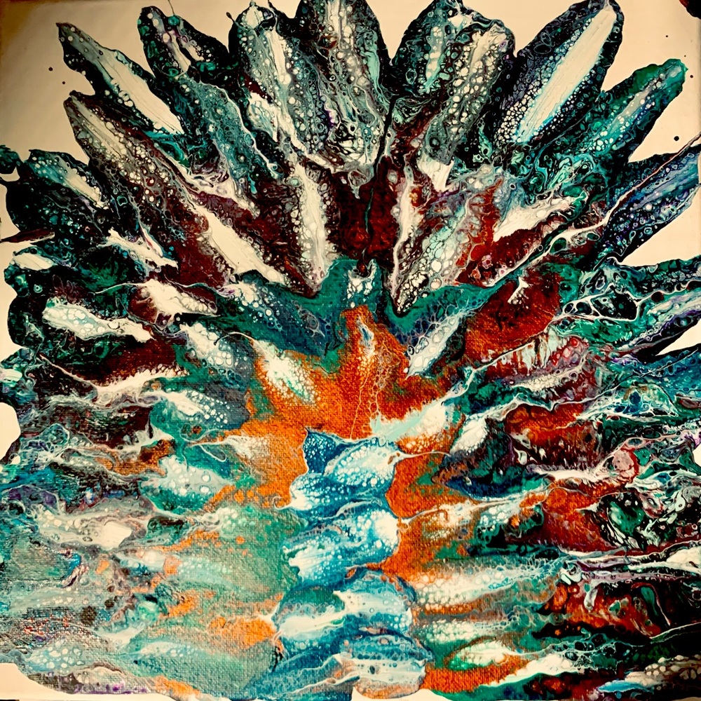 Custom pour painting “agave”